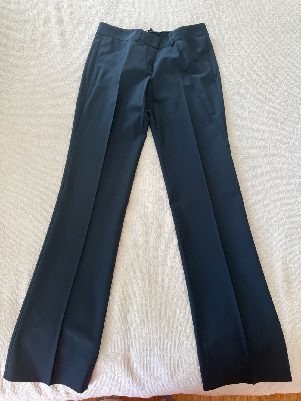 NWT Theory Women Anaiss Wool Navy Pants, Sz 6